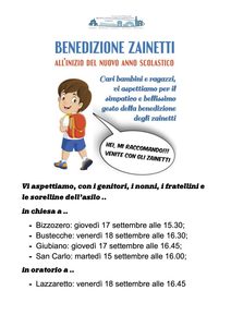 Benedezione degli zainetti 2026